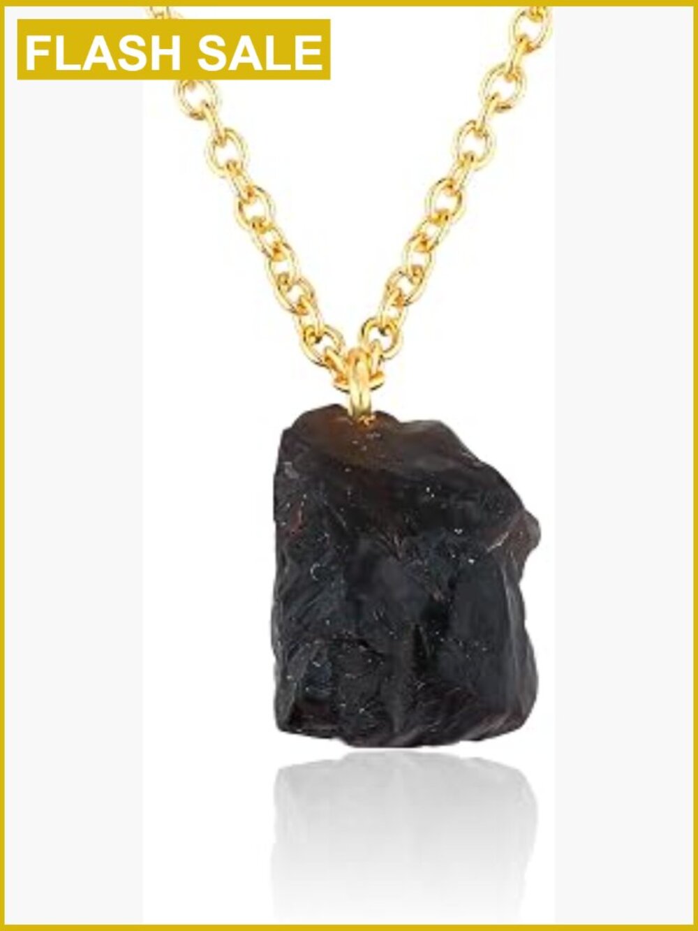 Raw Gemstone Pendant Necklace, 18K Gold Plated Chain, Chunky Crystal,